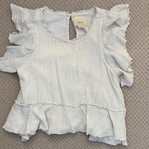 Maeve Ivory Ruffled Top
